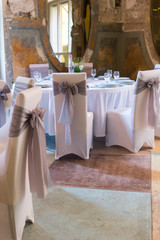 wedding chair with ribbon