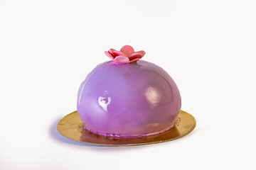 Purple cake is a mirror glaze.