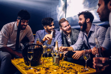 Sharing a funny story with his mates