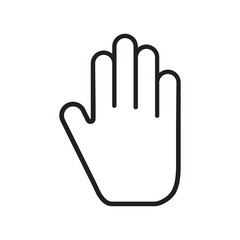 Hand waving vector icon of hello welcome or goodbye gesture line isolated on transparent background