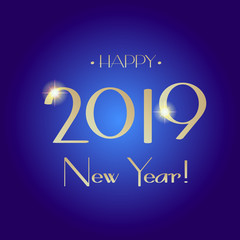 2019 fireworks festival, happy new year decoration, gold glitter starburst, international world event winner invitation, night music party, card, trendy vector template