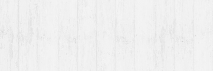 panorama background of old white wood  plank wall texture. - 211113301