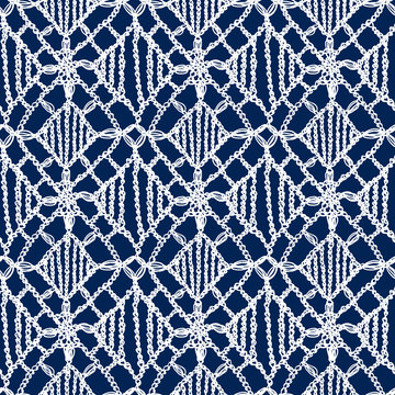 Crochet pattern knitting lace macrame handmade blue 3