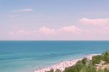 .Seashore from above look.Toned