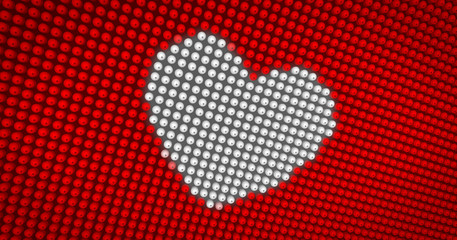 Beating white heart on big LED display © Skórzewiak