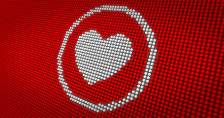 Beating white heart on big LED display © Skórzewiak