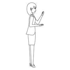 businesswoman standing over white background, vector illustration