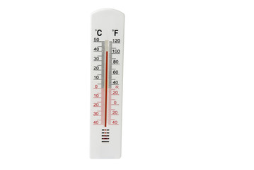 Thermometer on the white. Weather changing concept.