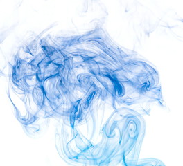 Blue smoke on white background
