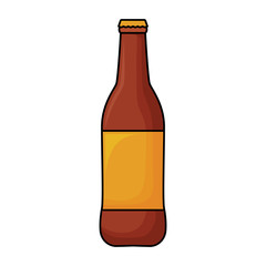 beer bottle icon over white background, vector illustration