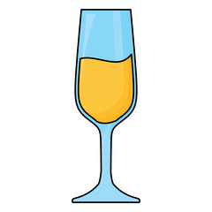 champagne glass icon over white background, vector illustration