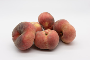 vineyard peaches, isolated on white background
