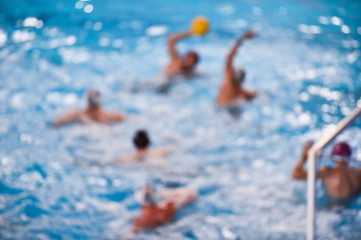 Unfocused image of a water polo match