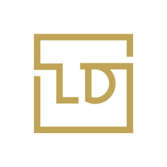 two letter logo line square LA TO LZ