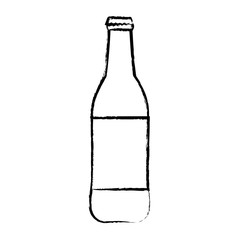 beer bottle icon over white background, vector illustration