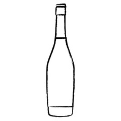 champagne bottle icon over white background, vector illustration