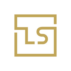 two letter logo line square LA TO LZ