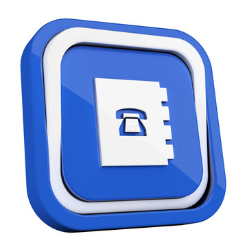 recommend clip art: ikona plastikowa 3D niebieski kwadrat pierścień