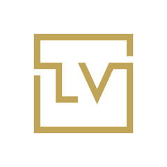 two letter logo line square LA TO LZ - obrazy, fototapety, plakaty