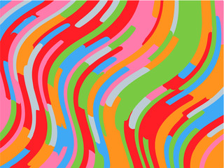 Bright geometric pattern with slanted waves, stripes. Vector illustration