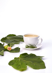Mug Fig Leaf Tea With rosemary