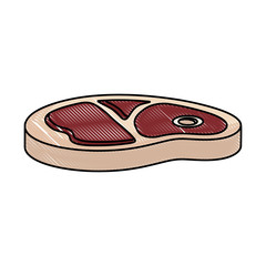 meat steak icon over white background, vector illustration