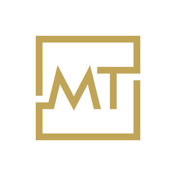 two letter logo line square MA TO MZ