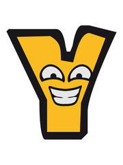 Y buchstabe name schreiben cartoon comic gesicht lustig lebendig logo cool ABC