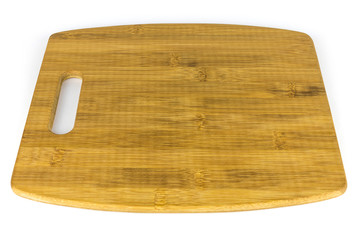 bamboo board close-up on white background