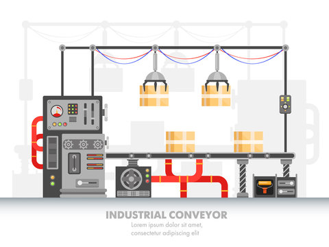 Smart factory horizontal belt or robotic conveyor