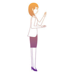 businesswoman standing over white background, vector illustration