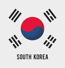 south korea flag design, colorful design. vector illustration