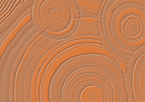 Estampage de cercles orange.