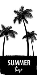 Summer time palm tree banner poster