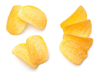 Potato Chips Isolated on White Background