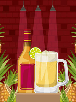 best drink with cup alcoholic vector illustration design