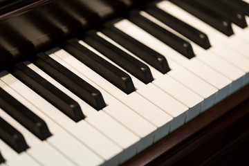 Piano keys close-up