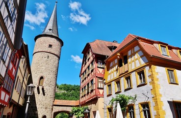 Karlstadt, Turm, Maintor, Fachwerkhäuser