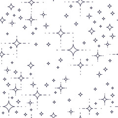 Space seamless background with stars, undiscovered galaxy cosmic fantastic and interesting textile fabric for children, endless tiling pattern, vector illustration.