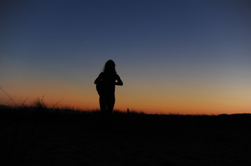 person im abendlicht