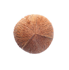Coconut. Top view. Tropical fruit. isolated on a white background without a shadow.