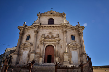 Fototapeta na wymiar Ragusa Ibla, or simply Ibla, is one of the two neighborhoods that form the historic center of Ragusa in Sicily.