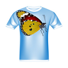 White t-shirt with design  beautiful Butterfly