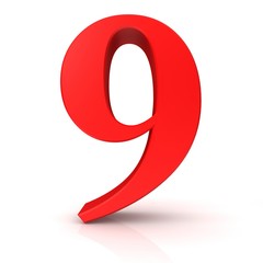 9 number nine red 3d 