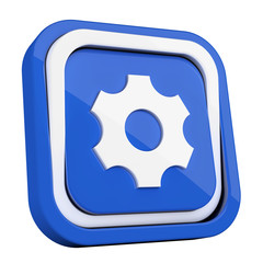 ikona plastikowa 3D niebieski kwadrat pierścień © vempireart