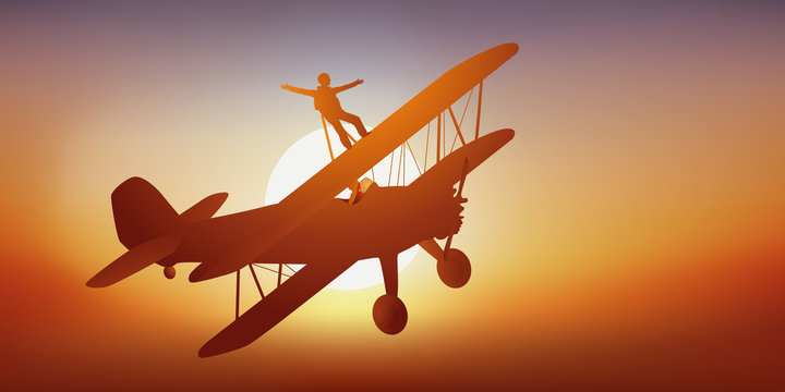 avion - acrobatie - cascadeur - aérienne - voltige - aérien - sport extrême - biplan - vol acrobatique