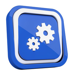 ikona plastikowa 3D niebieski kwadrat pierścień © vempireart