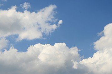 Naklejka na ściany i meble Blue sky covered with nice white clouds