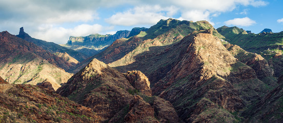Scenic mountain range panorama, Gran Canaria island