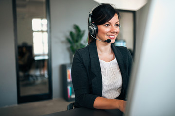 Support assistance. Helping a client concept.